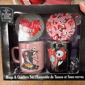 Disney Nightmare Before Mug & Coasters Set Valentine's Day